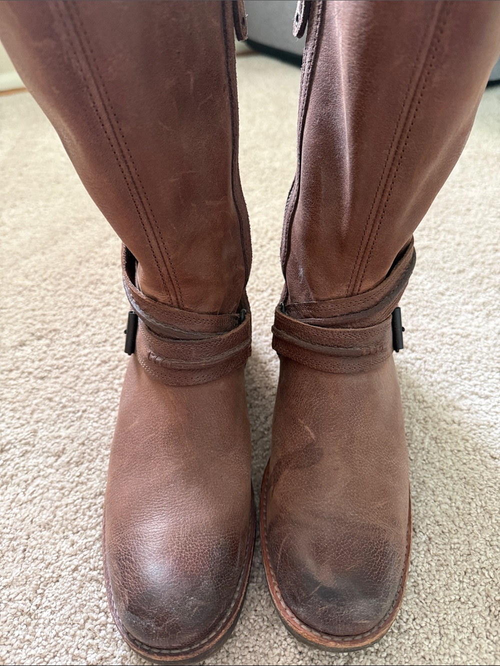 Timberland Women's Chestnut Brown Leather Mid-Calf Buckle Boots - Picture 2 of 8